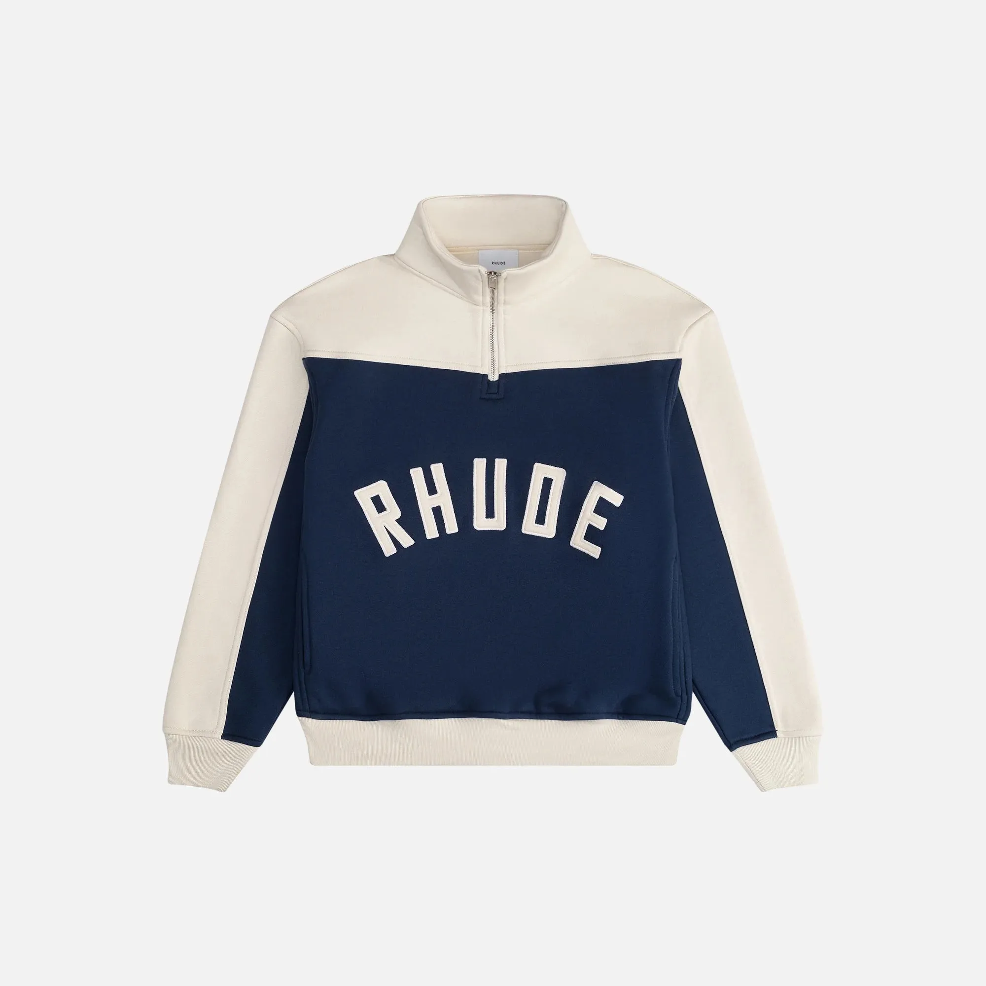 Rhude Contrast Quarter-Zip Varsity - Midnight Blue sold by Kith