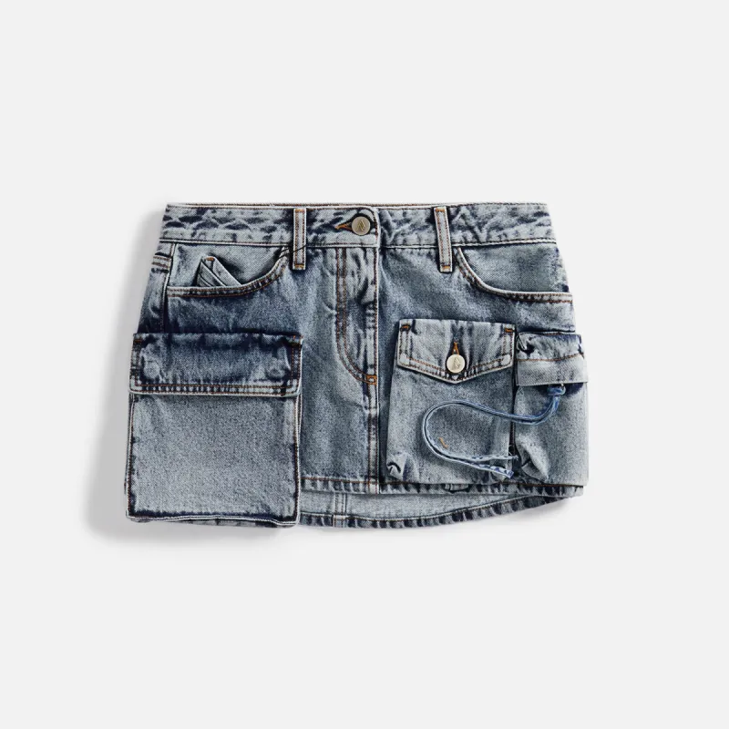 The Attico Fay Mini Skirt - Vintage Blue sold by Kith