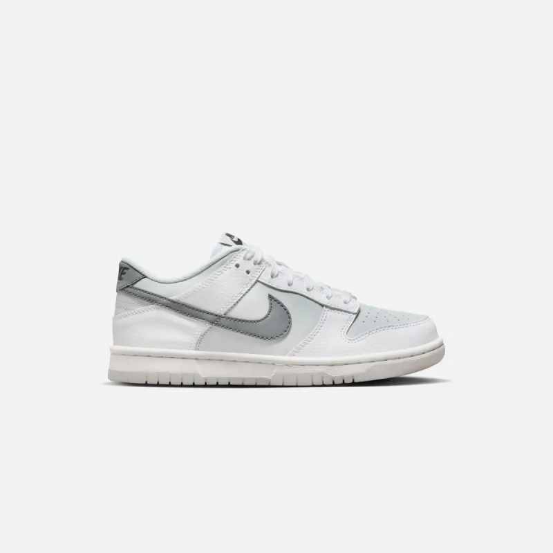 Nike GS Dunk Low - White / Smoke Grey / Pure Platinum sold by Kith