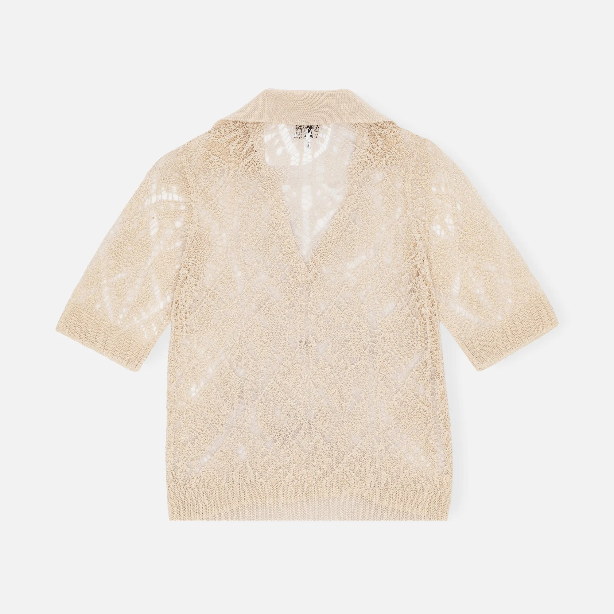 Ganni Thin Cotton Lace Polo - Egret sold by Kith product image thumbnail 2