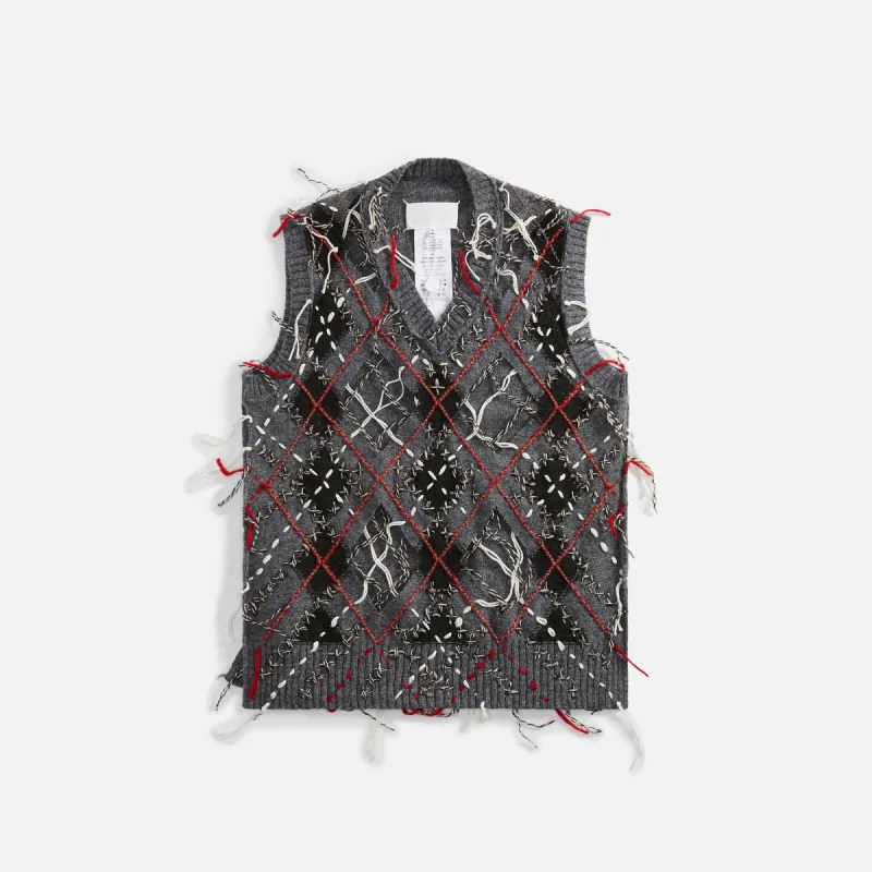 Margiela Gentleman Staples The Classic Argyle Sweater - Grey sold by Kith