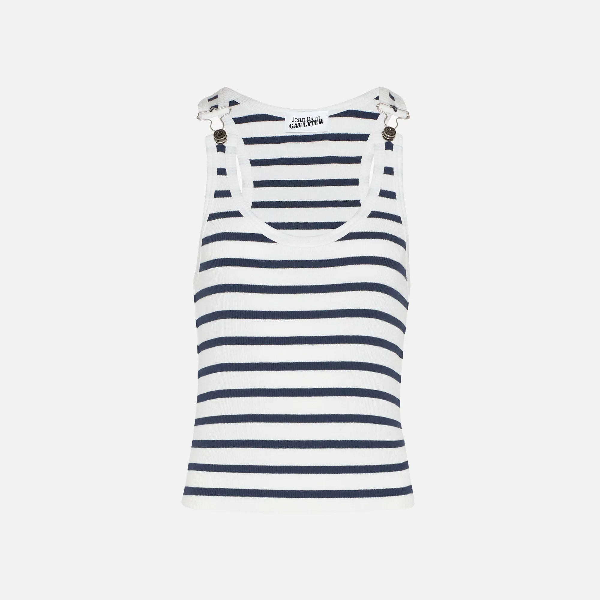 Jean Paul Gaultier Ribbed Mariniere Tank Top - White sold by Kith