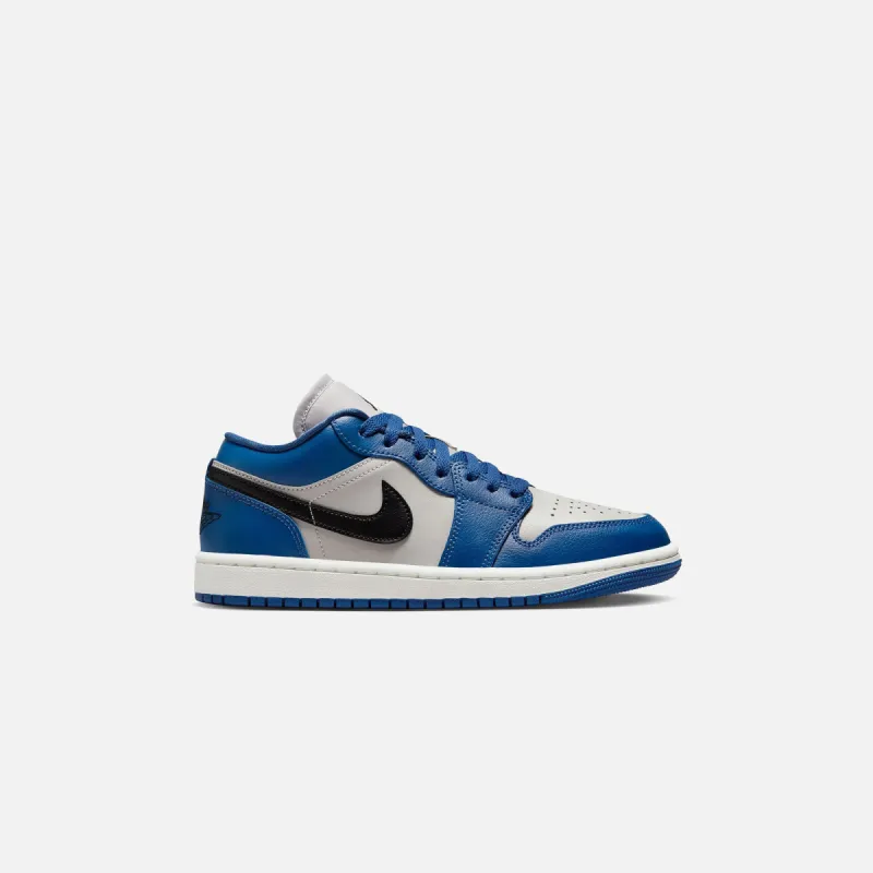 Nike WMNS Air Jordan 1 Low - French Blue / Black College Grey / Sail / Black sold by Kith