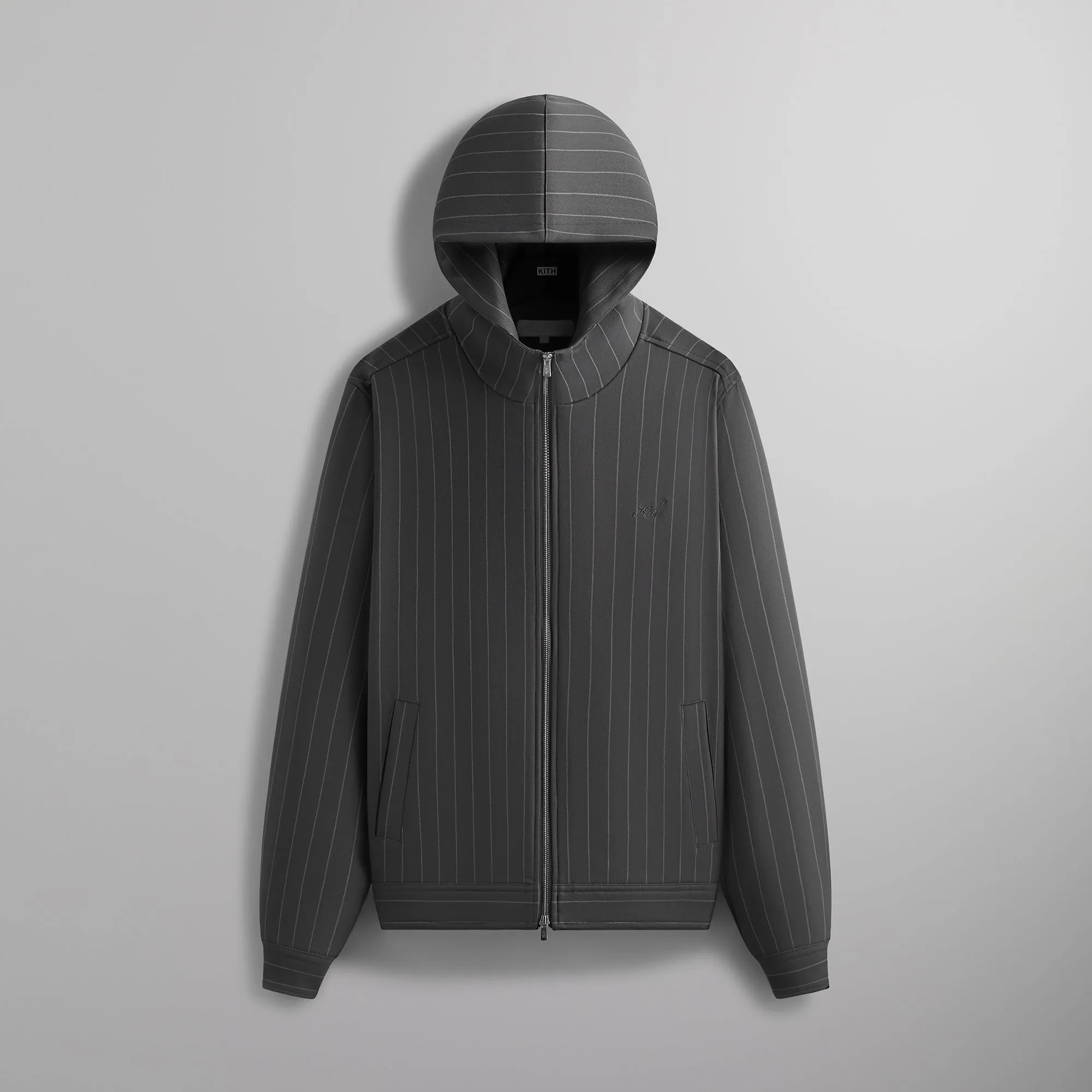 Kith Double Weave Selfridge Zip Up Hoodie - Carbon sold by Kith