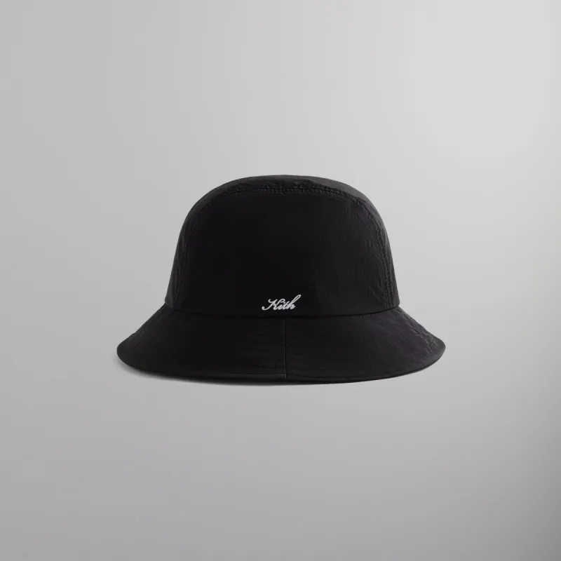Kith Nylon Camper Bucket Hat - Black sold by Kith