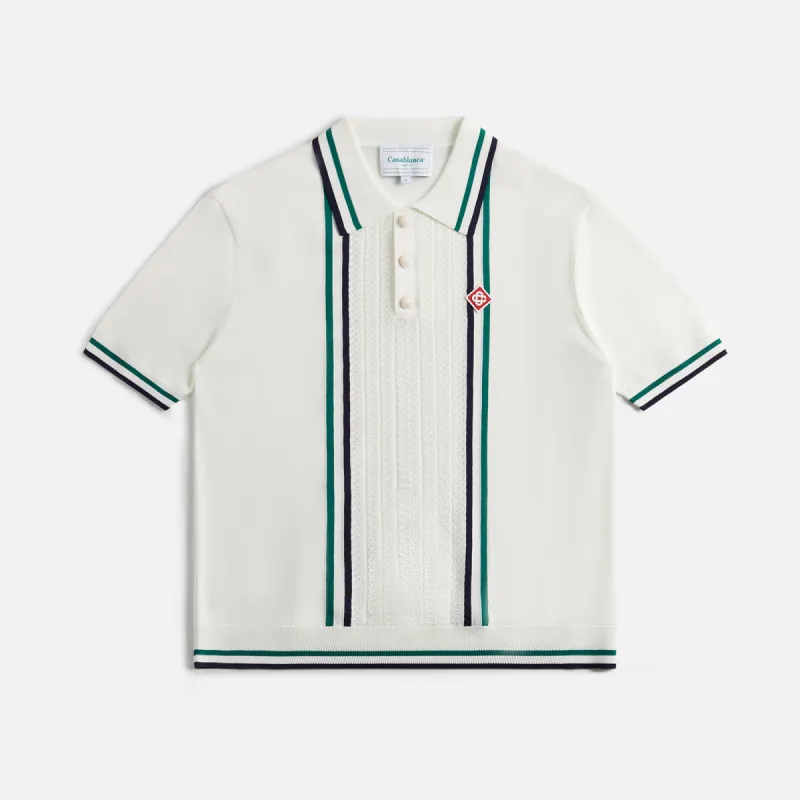 Casablanca Pontelle Tennis Polo - White sold by Kith