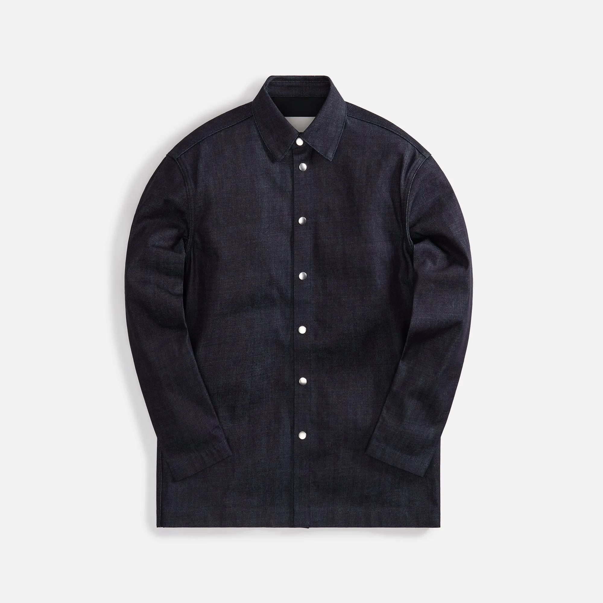 Jil Sander Diagonal Cotton Organic Denim Shirt - Magnet sold by Kith