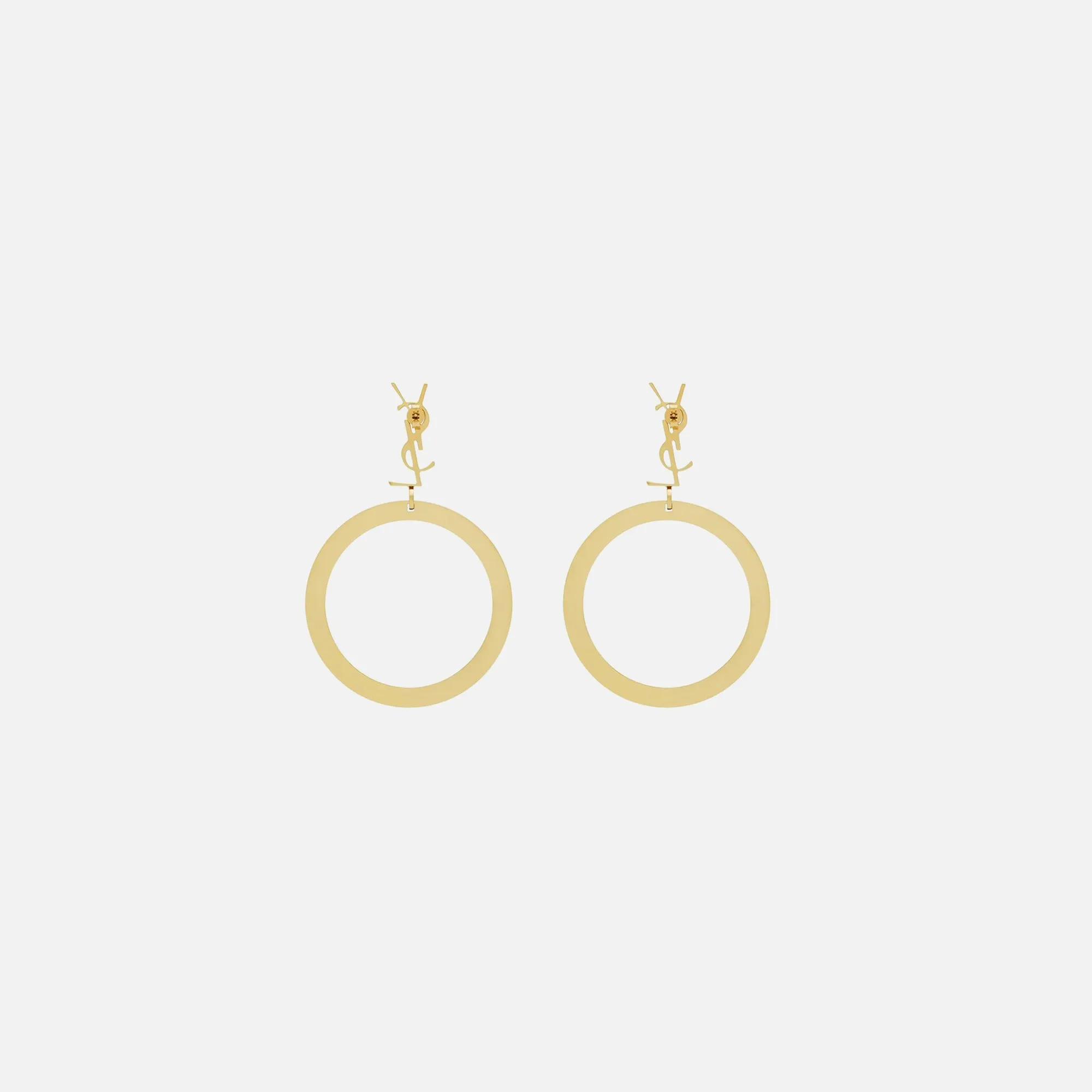 Saint Laurent Cassandre YS Hoop Earrings - Yellow Gold sold by Kith product image thumbnail 2