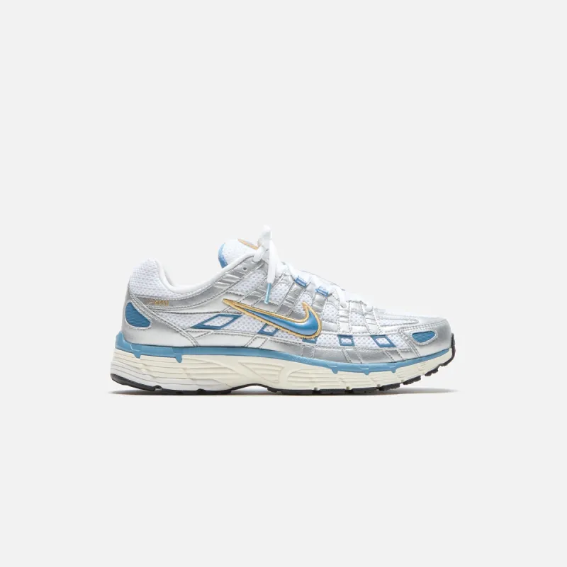 Nike P-6000 - White / Aegean Storm / Metallic Silver sold by Kith