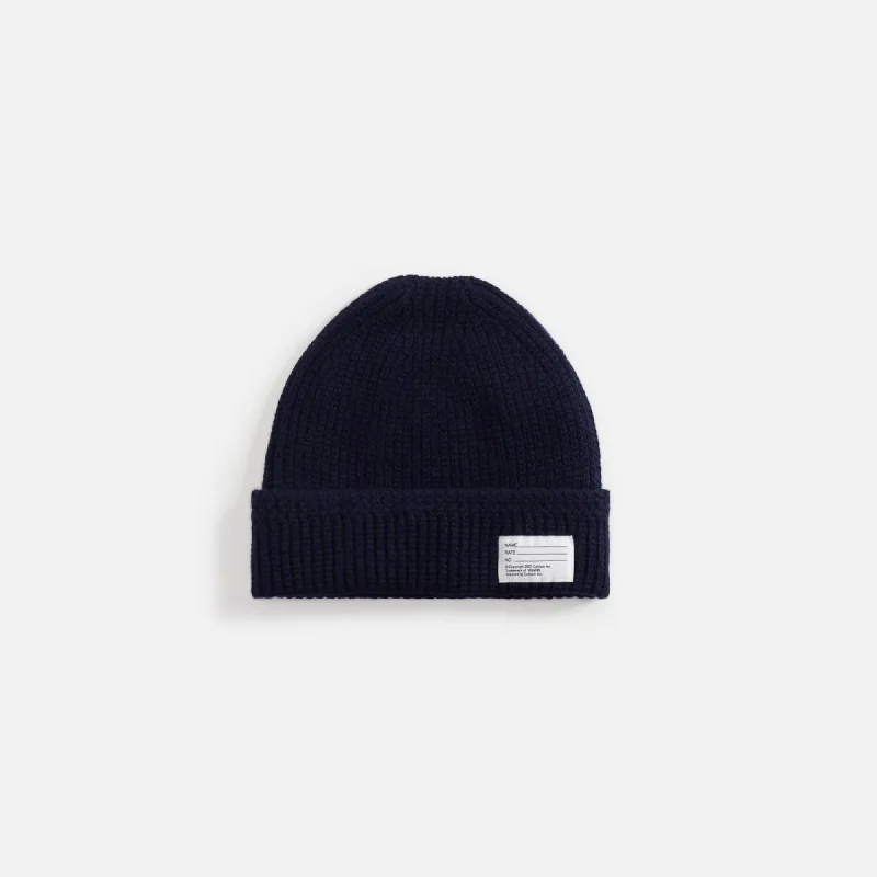 Visvim Knit Beanie (W/Ws) - Navy made by Visvim
