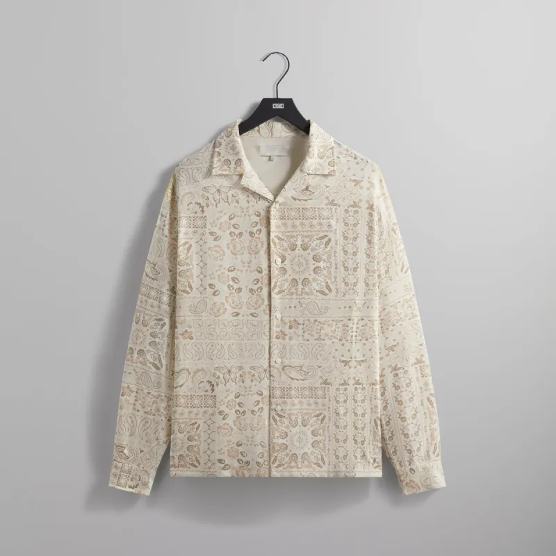 Kith Silk Lyocell Long Sleeve Thompson Camp Collar Shirt - Canvas sold by Kith