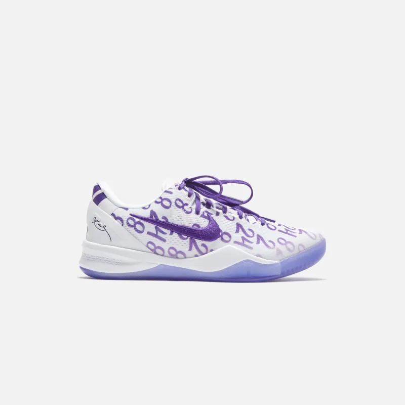 Nike Kobe VIII Protro - White / Court Purple / White sold by Kith