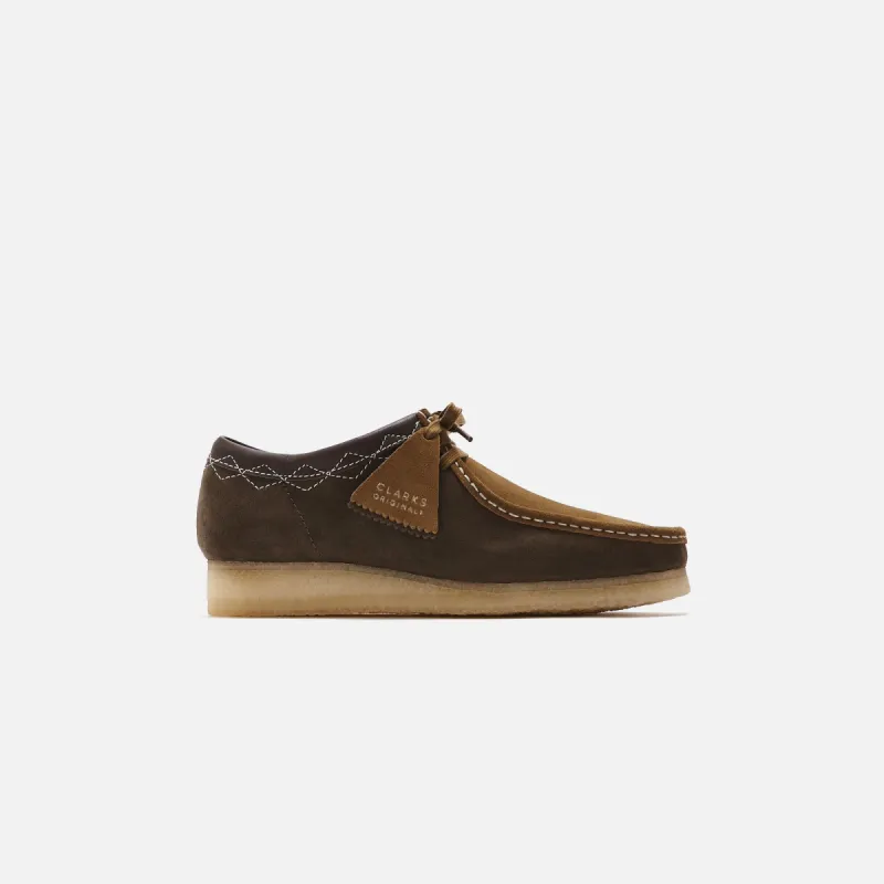 Clarks Stitch Pack Wallabee - Green Combi sold by Kith