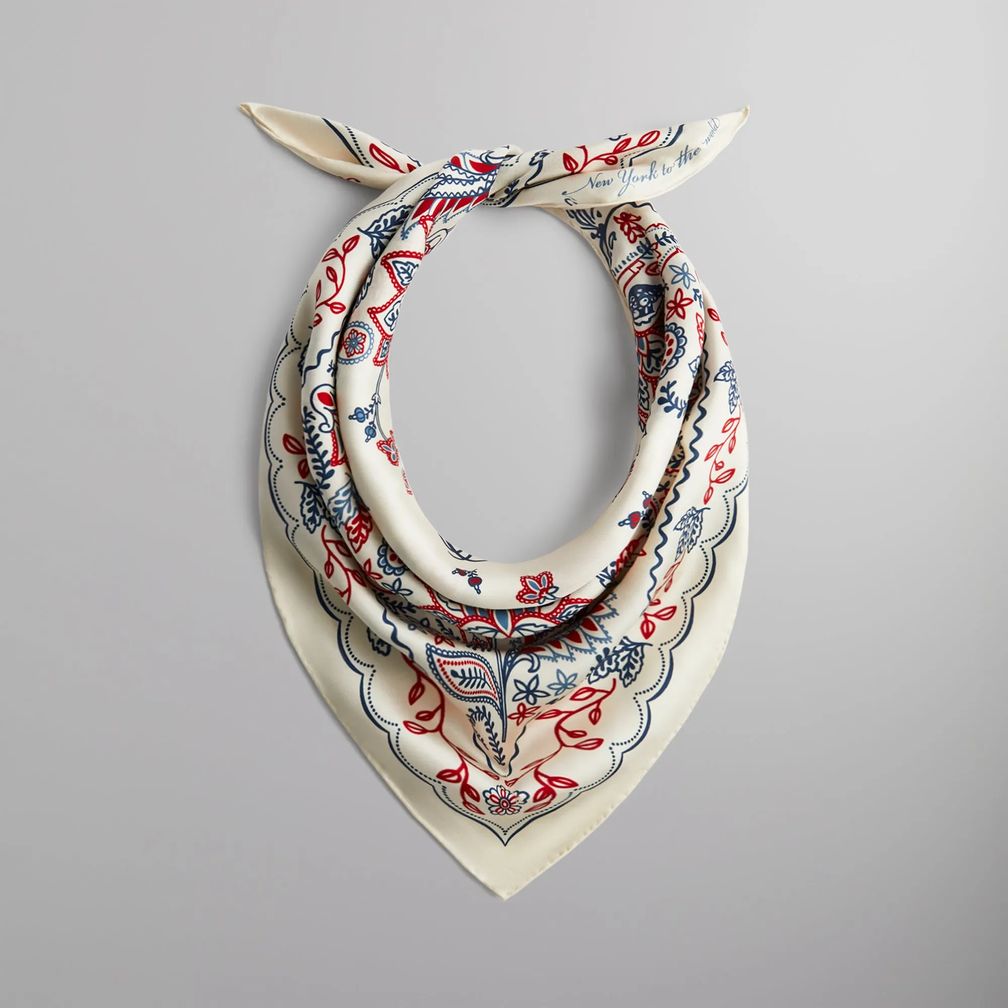 Kith Paisley Bandana Silk Scarf - Sandrift sold by Kith