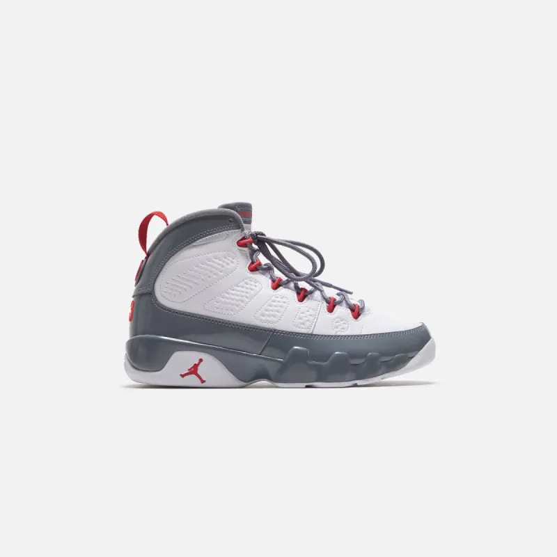 Nike Air Jordan 9 Retro - White / Fire Red / Cool Grey sold by Kith