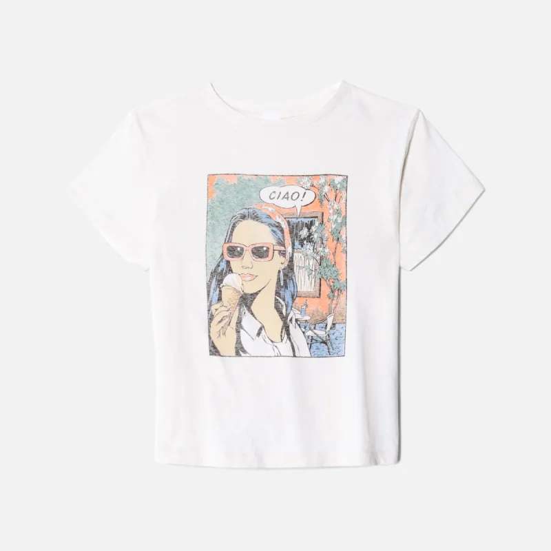 ReDone Classic Tee Ciao - Vintage White sold by Kith