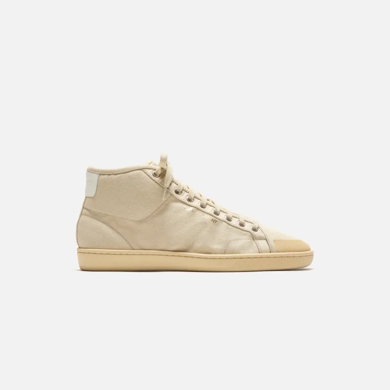 Saint Laurent SL39 Mid Top Sneaker - Beige sold by Kith
