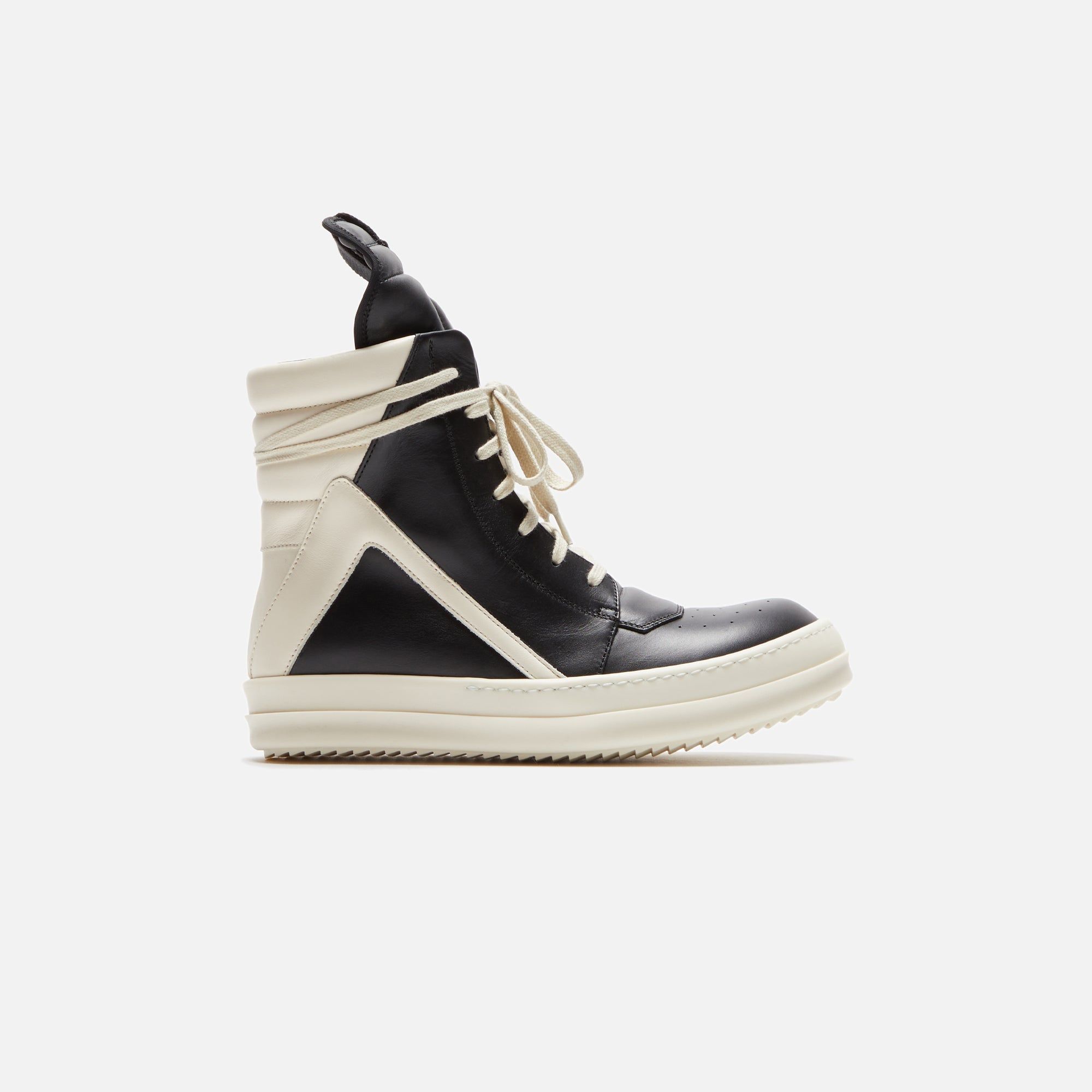 Rick Owens WMNS Geobasket - Black / Milk / Milk sold by Kith