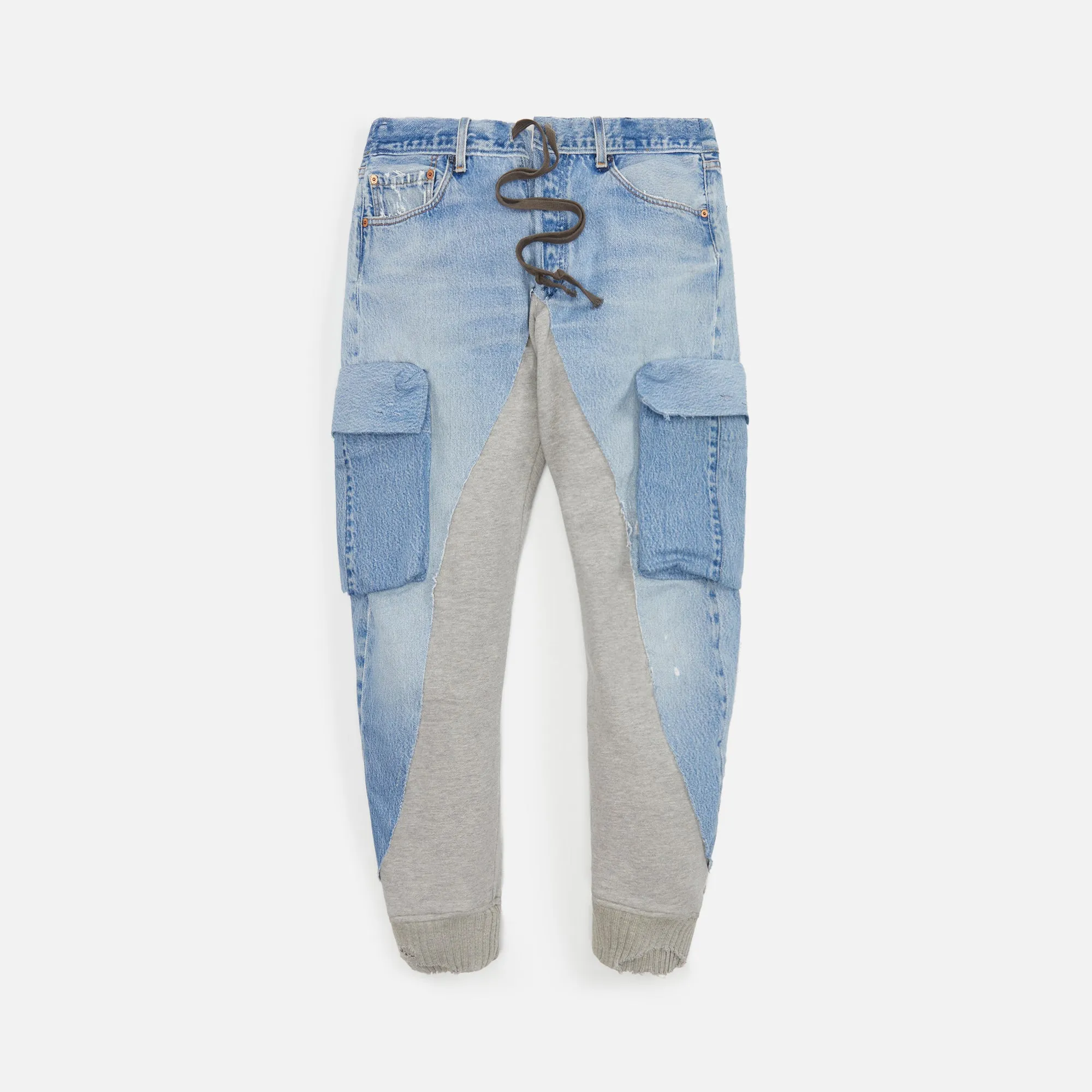 Greg Lauren Denim 50/50 Cargo Lounge Pant - Blue sold by Kith
