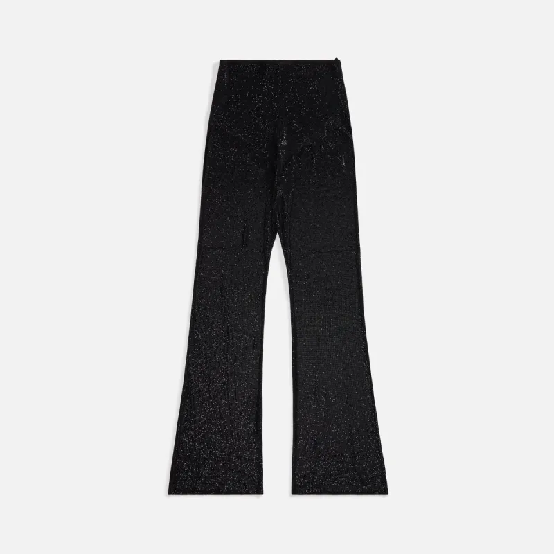 Alexander Wang Sheer Boot Leg Pant with Clear Bead Hotfix - Black sold by Kith
