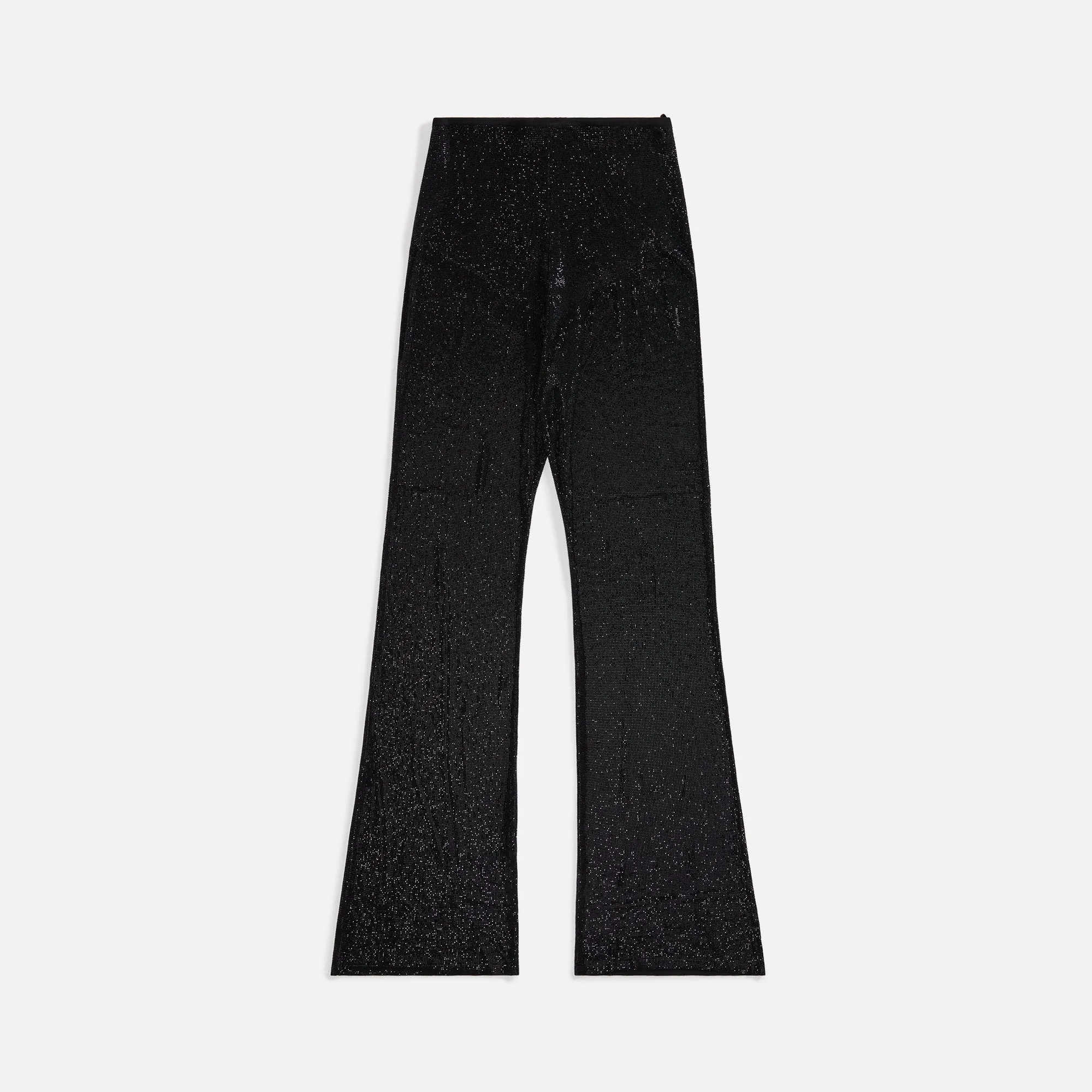 Alexander Wang Sheer Boot Leg Pant with Clear Bead Hotfix - Black sold by Kith
