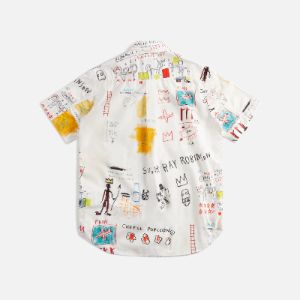 Junya Watanabe Man Basquiat Print Shirt - White sold by Kith