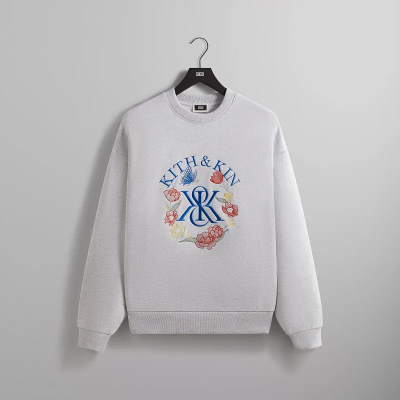 Kith K&K Monogram Nelson Crewneck - Light Heather Grey sold by Kith