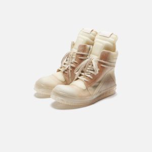 Rick Owens Scarpe Pelle Geobasket - Natural / Clear sold by Kith