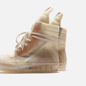 Rick Owens Scarpe Pelle Geobasket - Natural / Clear sold by Kith