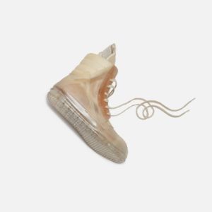 Rick Owens Scarpe Pelle Geobasket - Natural / Clear sold by Kith