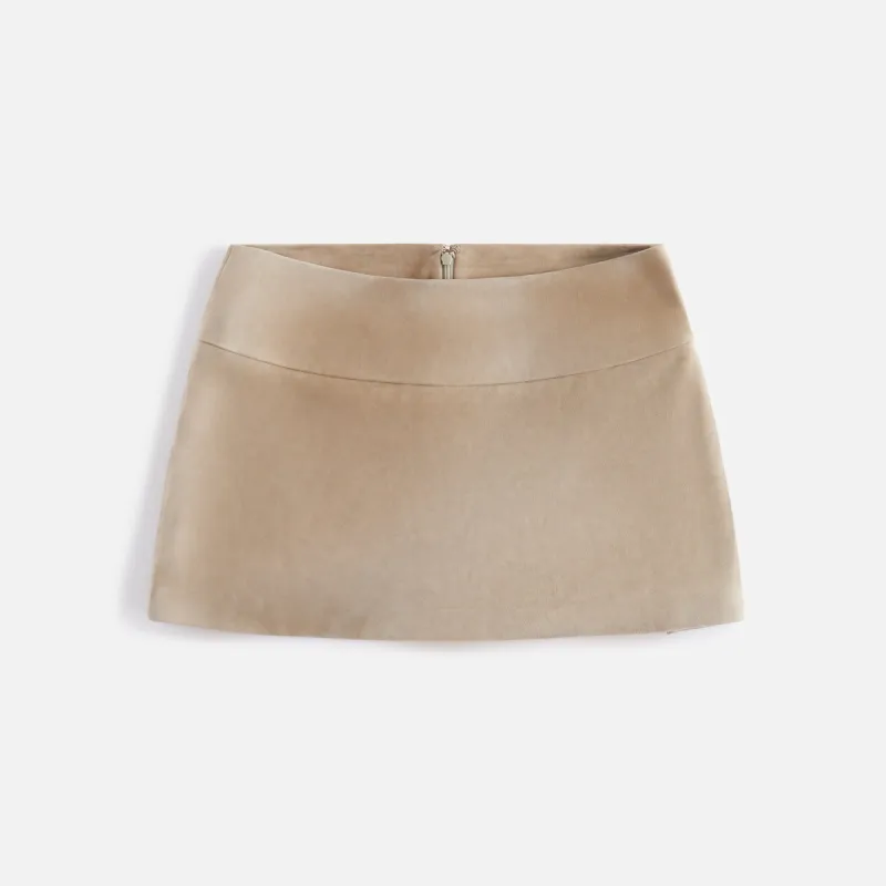 Kith Women Alba Suede Box Pleat Mini Skirt - Arch sold by Kith