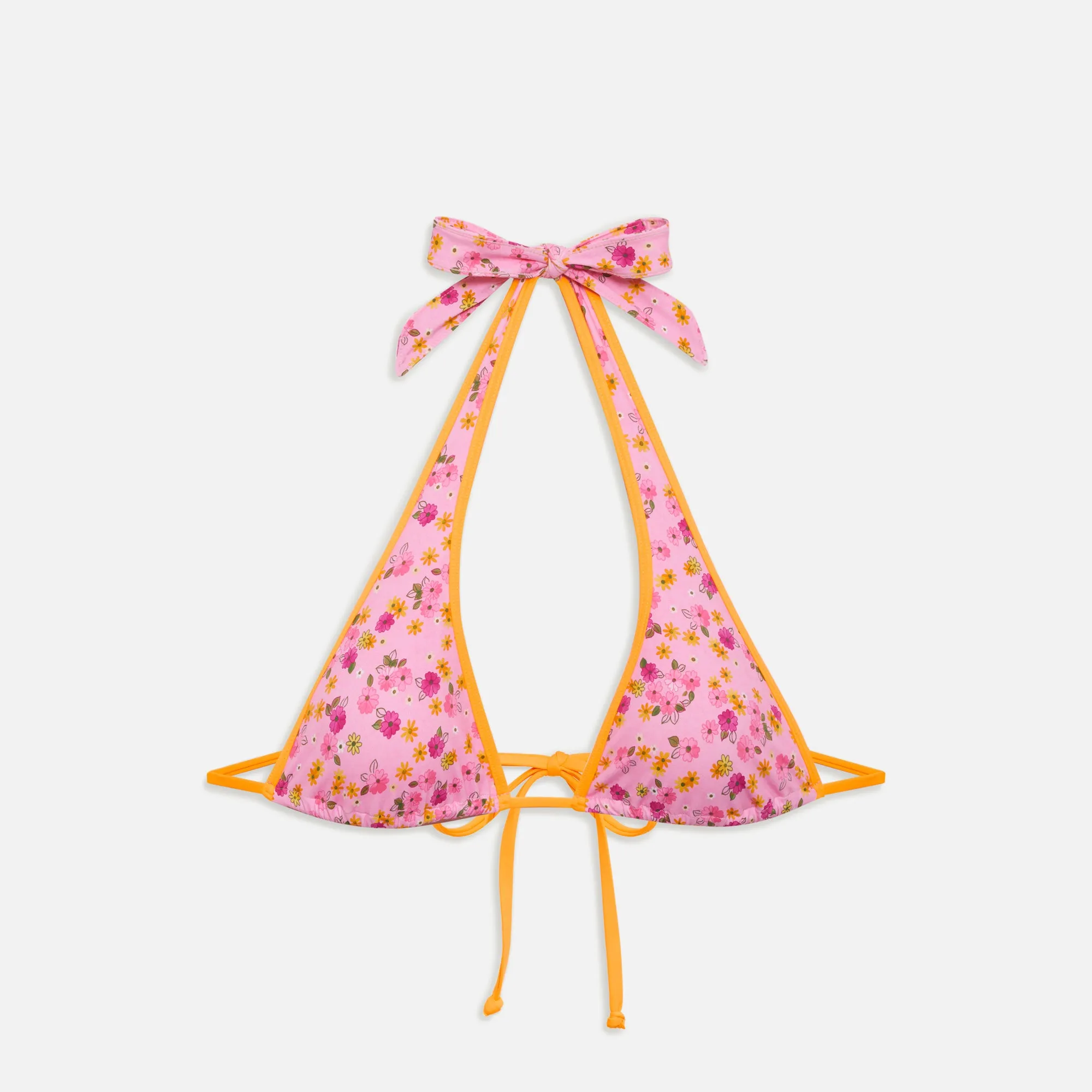 Frankies Bikinis Floral Halter Bikini Top - Queens Bath sold by Kith