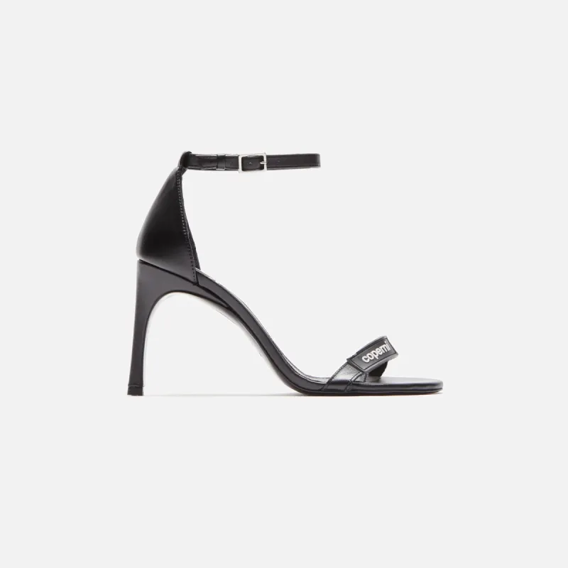 Coperni Skinny Strap Logo Sandals - Black sold by Kith