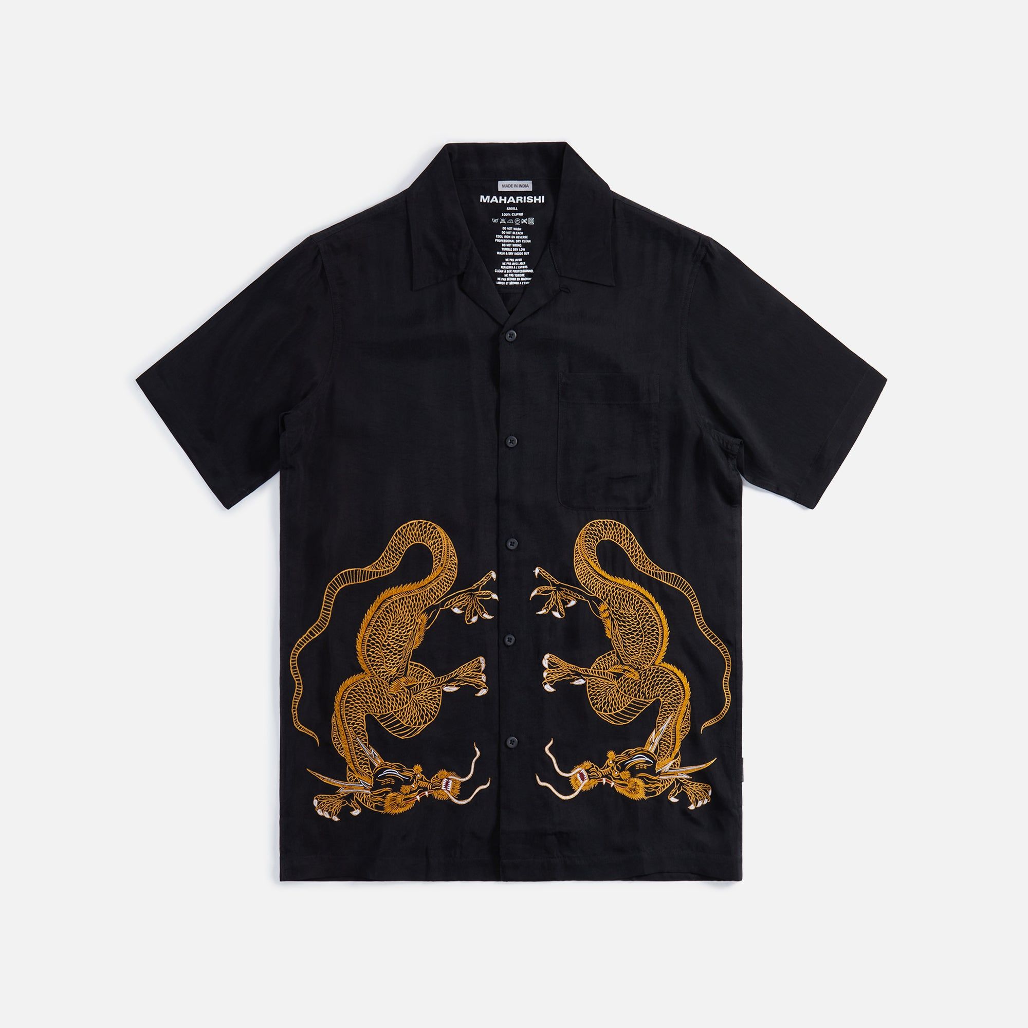 Maharishi Thai Dragon Summer Shirt - Black sold by Kith