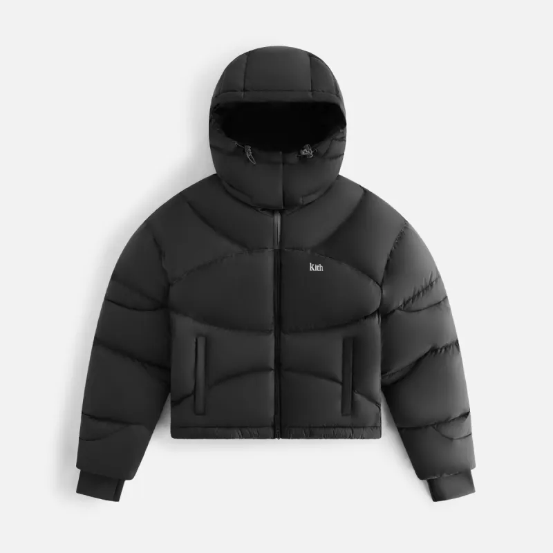 Kith Women Corey Hooded Nylon Puffer - Black made by Kith