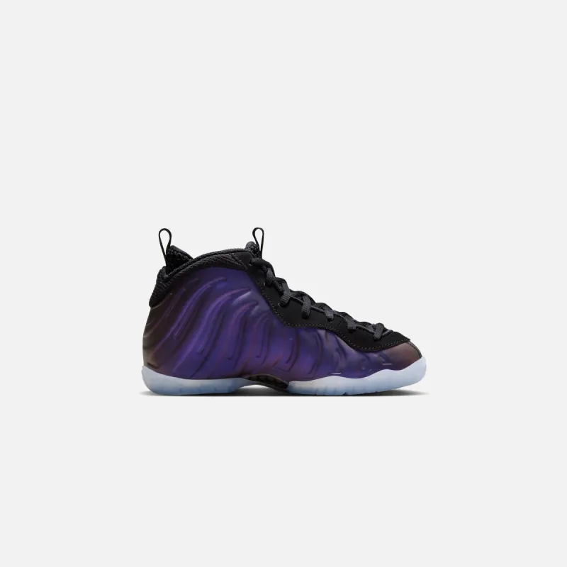 Nike PS Air Foamposite One - Black / Black / Varsity Purple sold by Kith