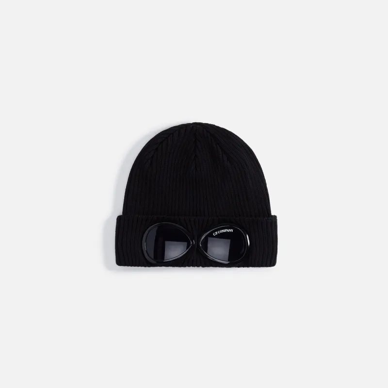 CP Company Cotton Goggle Beanie - Black made by C.P. Company