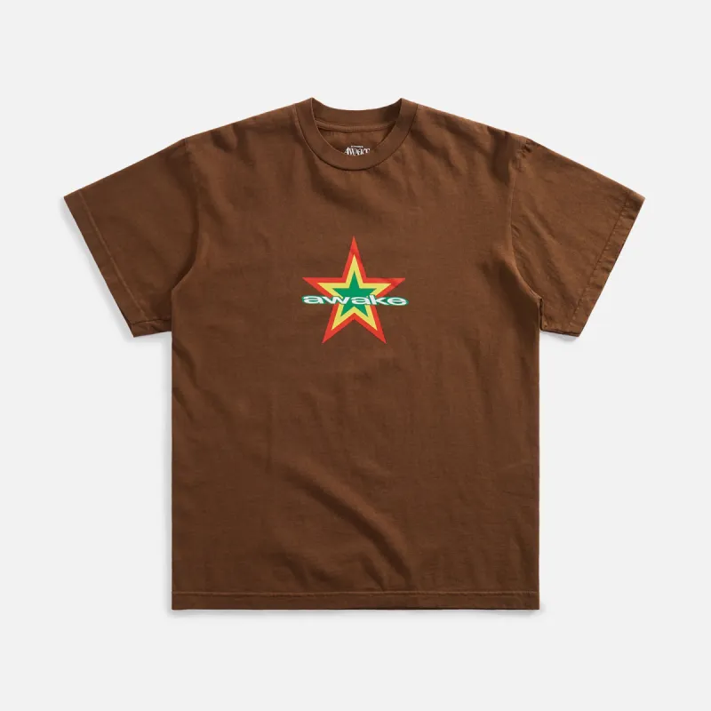 Awake NY Star Logo Tee - Chocolate sold by Kith