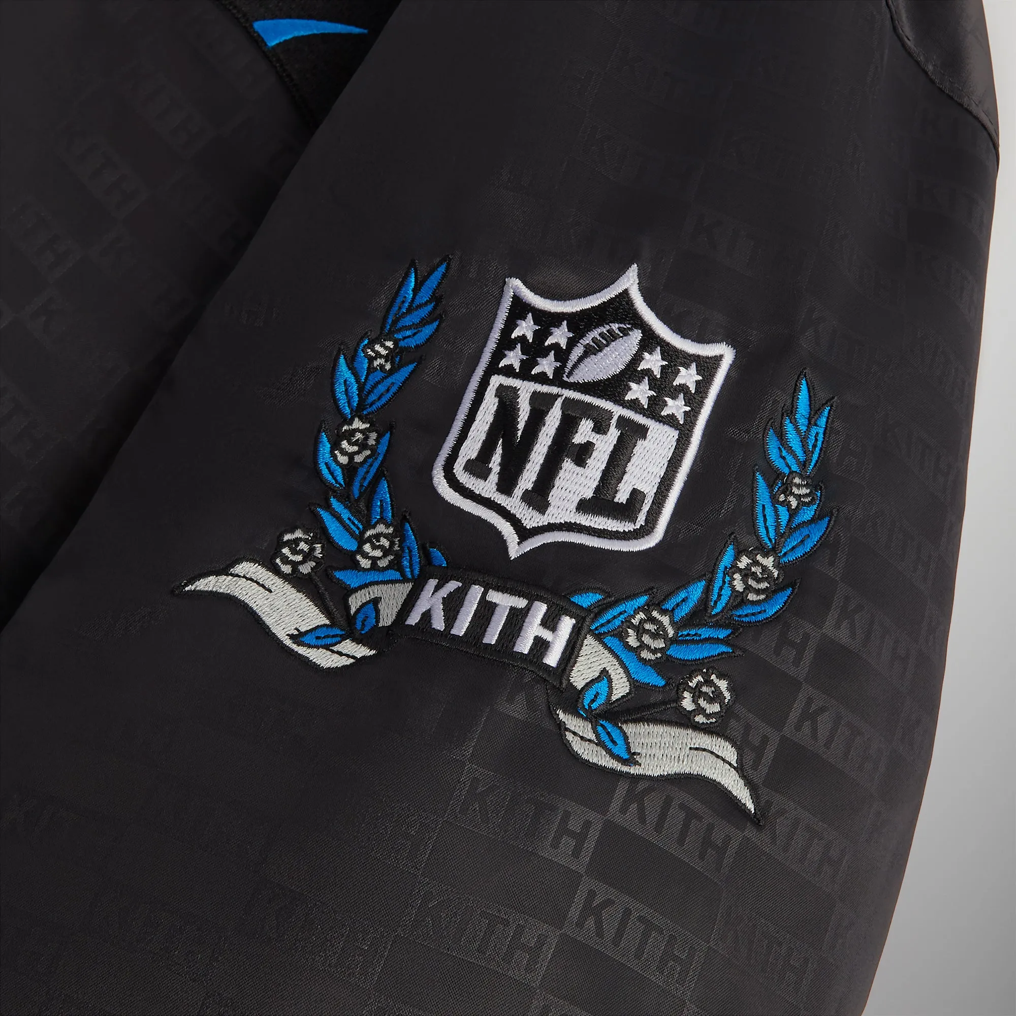 Kith for the NFL: Panthers Satin Bomber Jacket - Black sold by Kith product image thumbnail 5