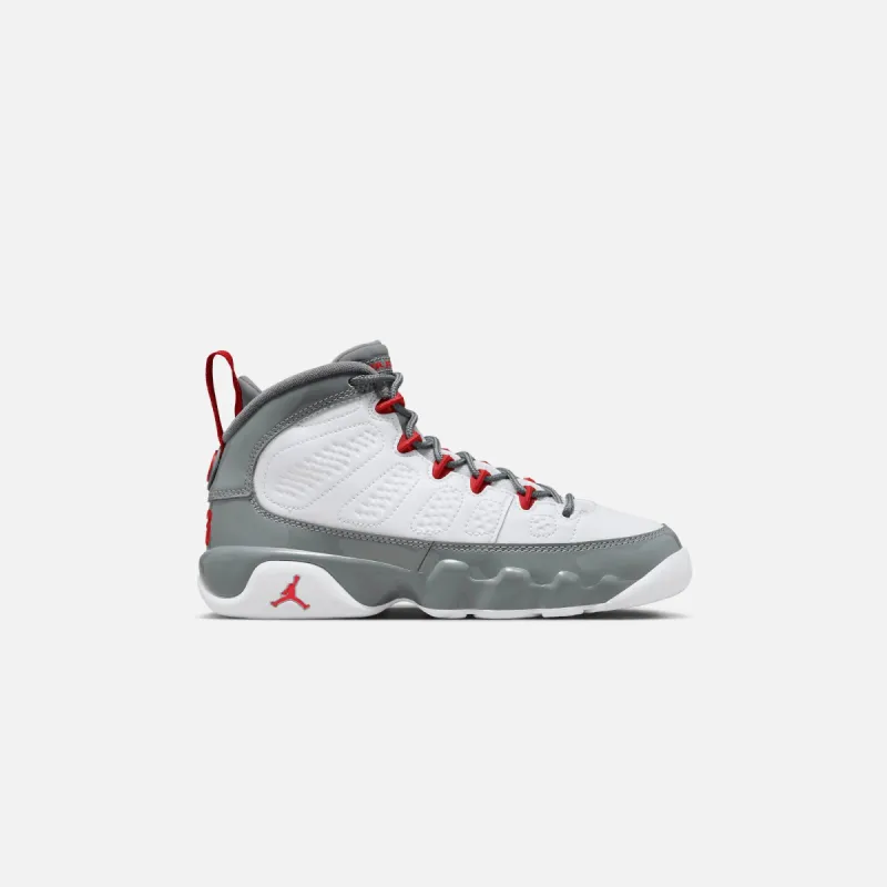 Nike Grade School Air Jordan 9 Retro - White / Fire Red / Grey sold by Kith