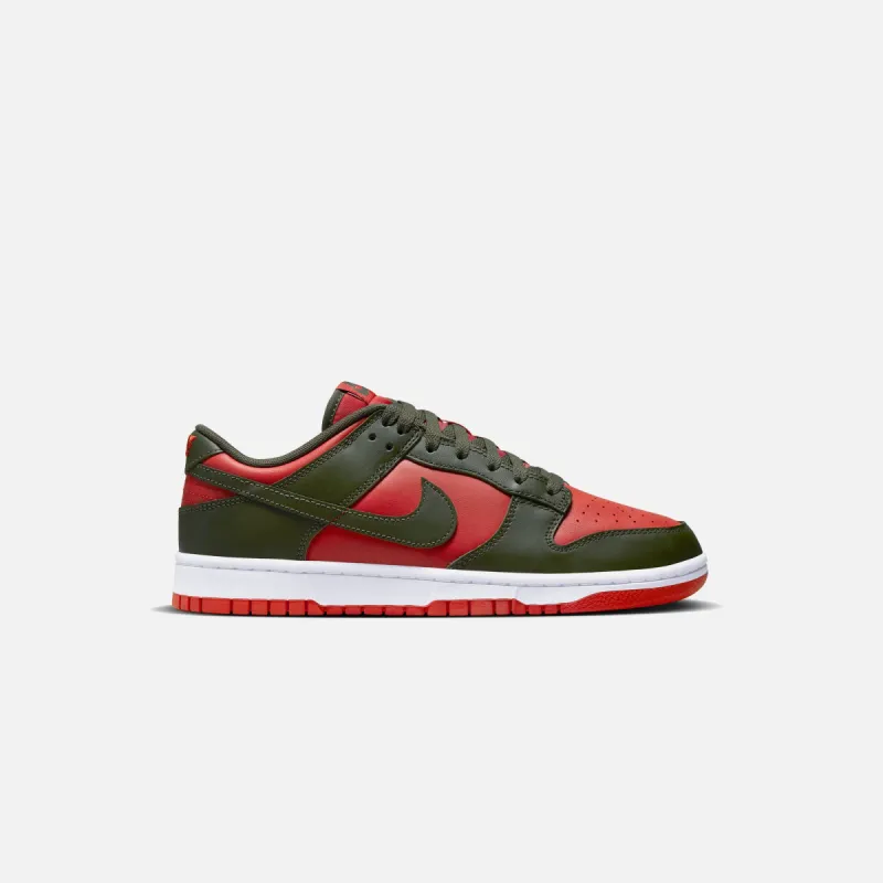 Nike Dunk Low Retro - Mystic Red / Cargo Khaki / White sold by Kith