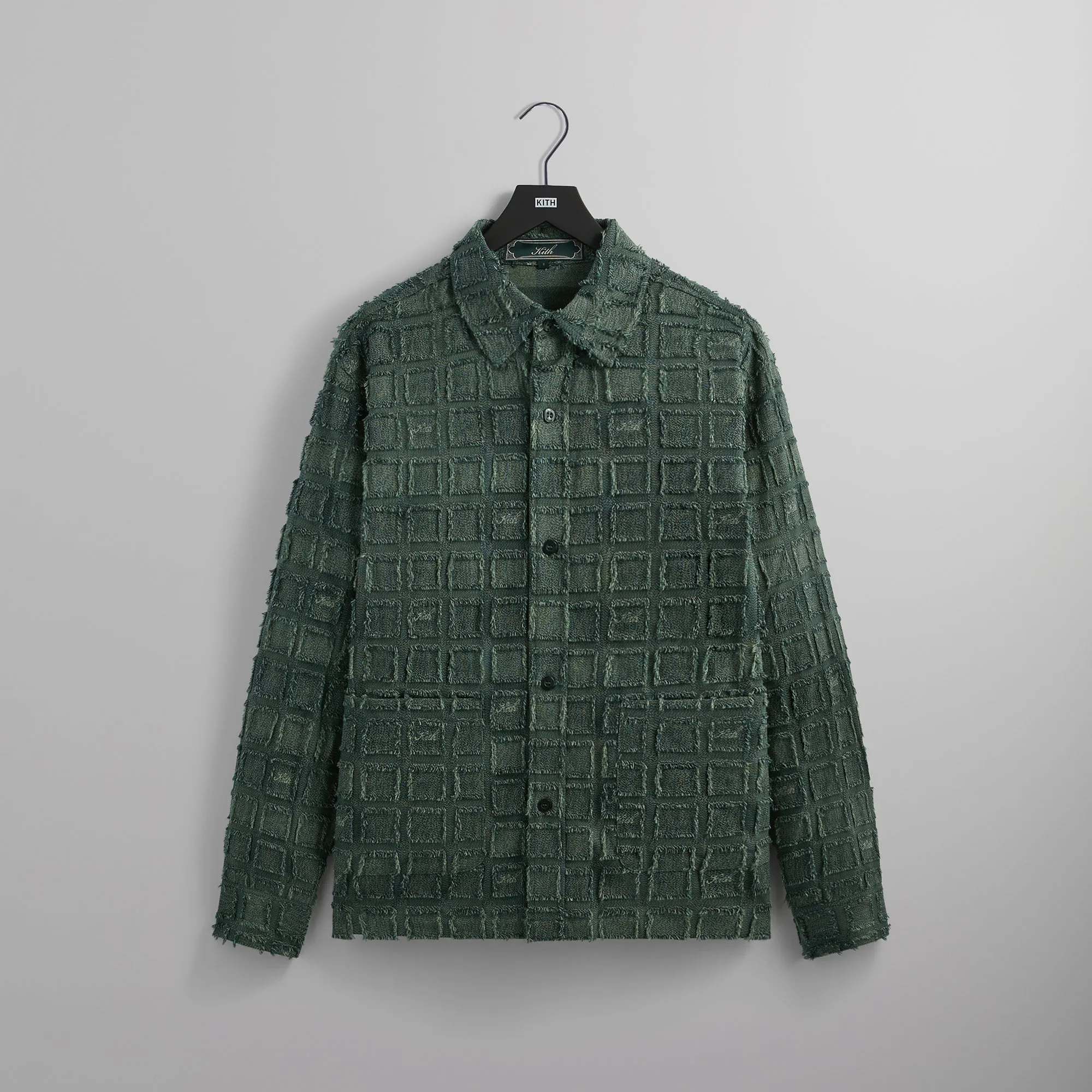 Kith Fils Coupe Check Long Sleeves Boxy Collared Overshirt - Stadium sold by Kith