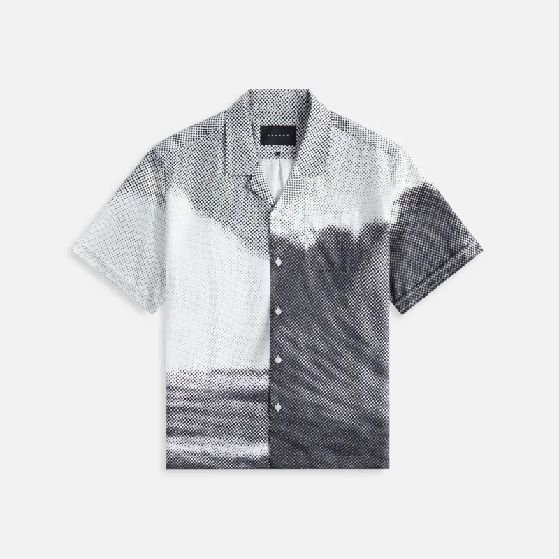 Stampd Wave Camp Collar Buttondown - Black / White sold by Kith
