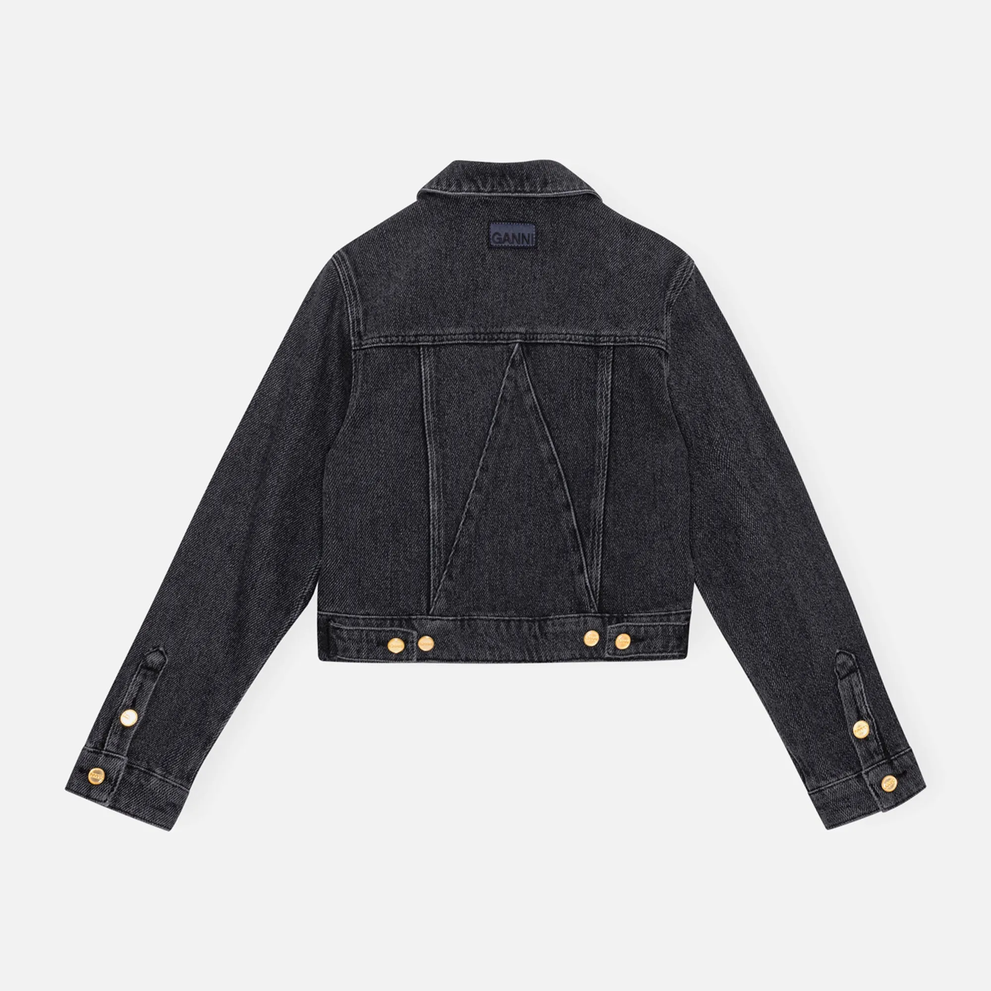Ganni Heavy Denim Cropped Jacket - Black sold by Kith product image thumbnail 2