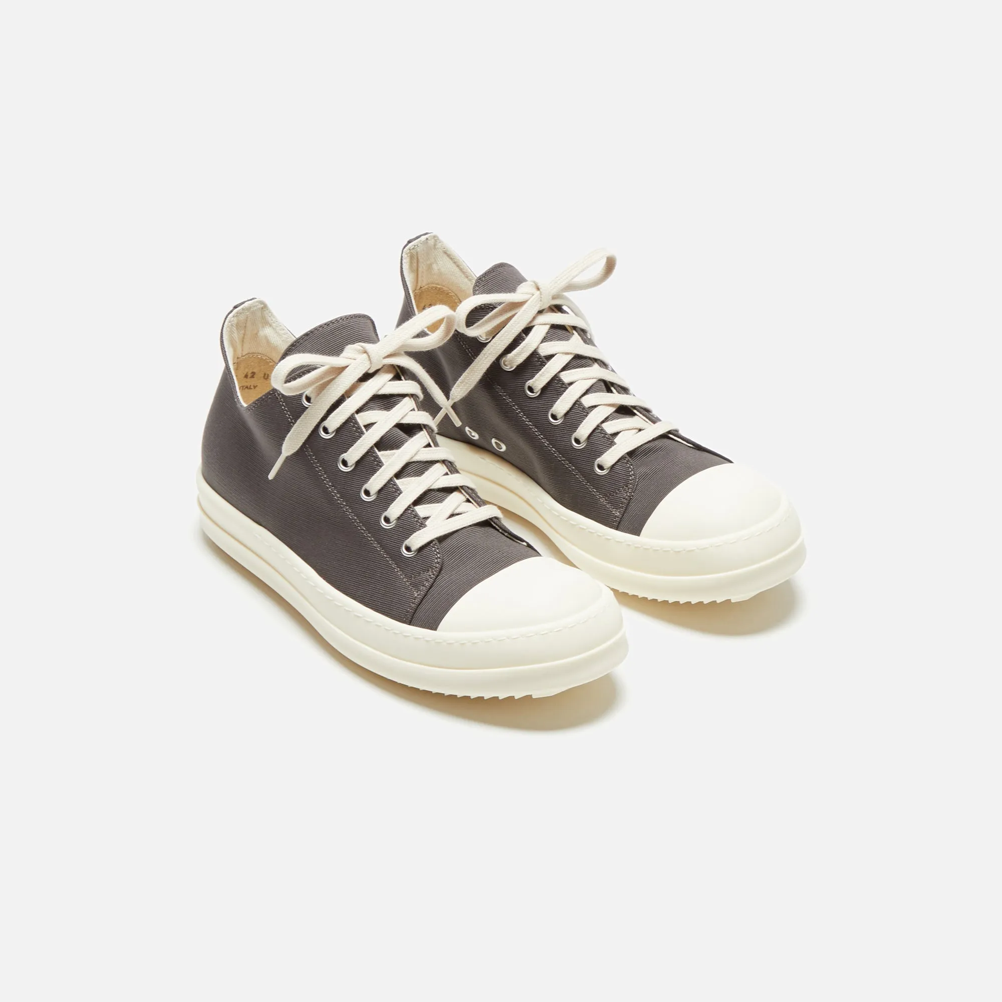 Rick Owens Vintage Low Sneakers - Dark Dust / Milk / Milk Scarpe sold by Kith product image thumbnail 4