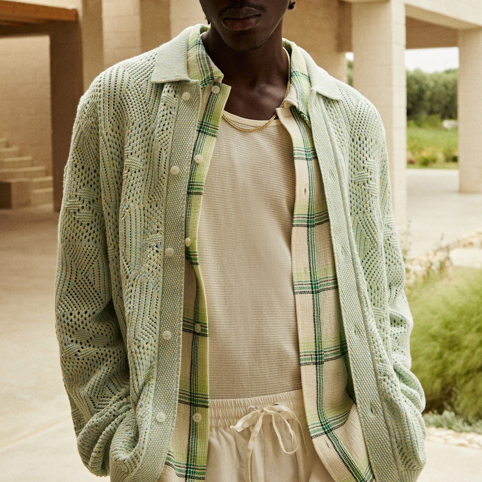 Kith Tilden Crochet Buttondown - Zen | Parallel