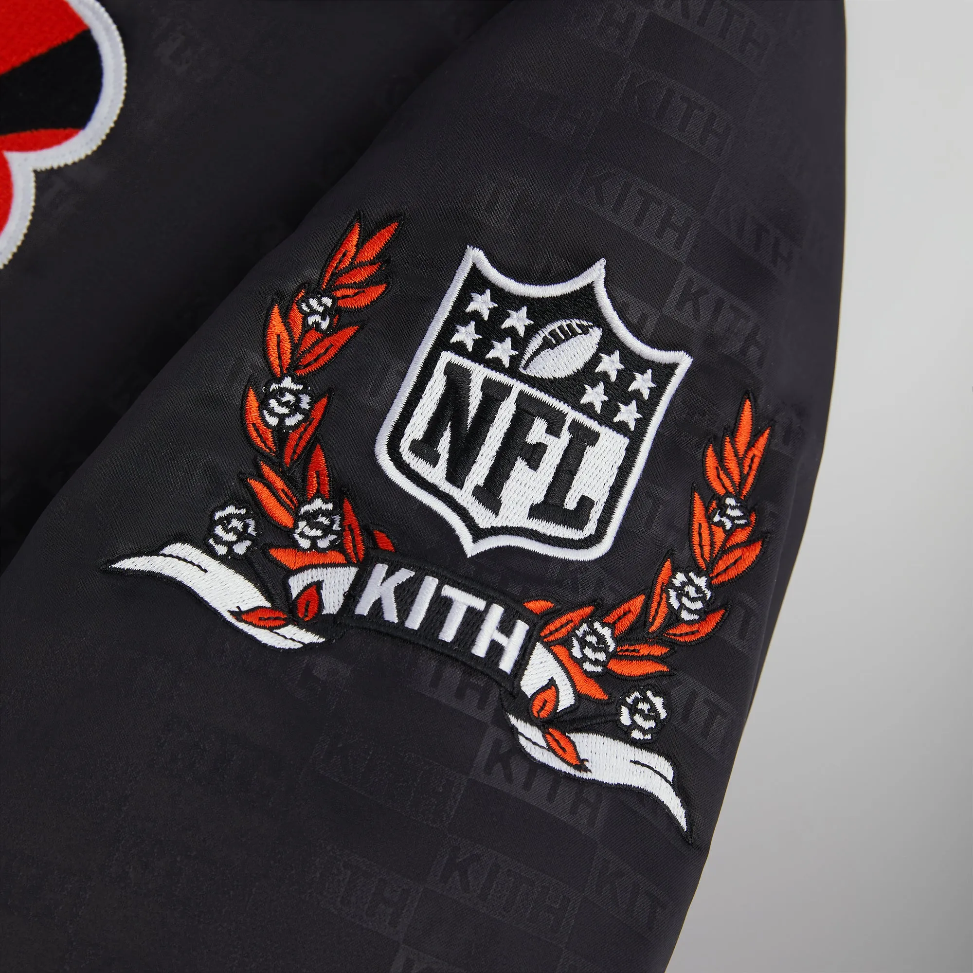 Kith for the NFL: Bengals Satin Bomber Jacket - Black sold by Kith product image thumbnail 5