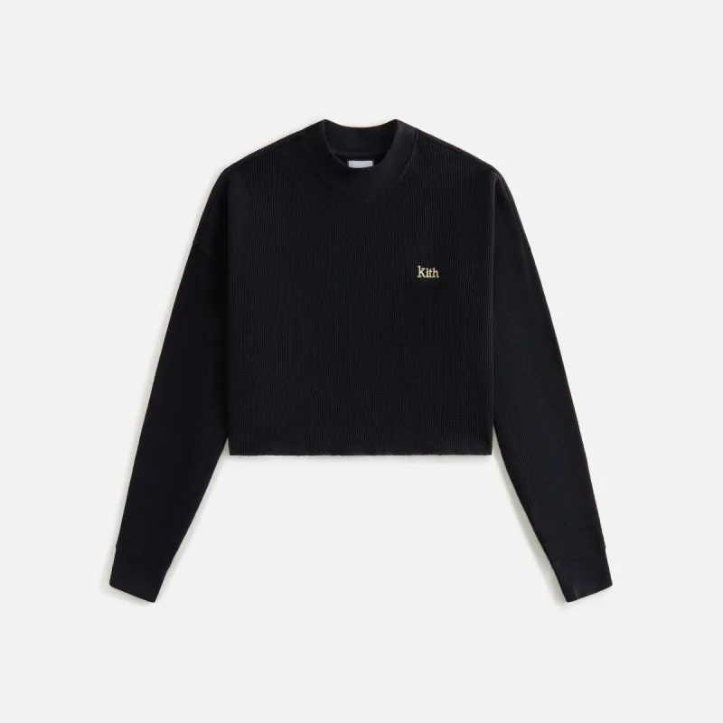 Kith Women Bryden Waffle Long Sleeve - Black sold by Kith