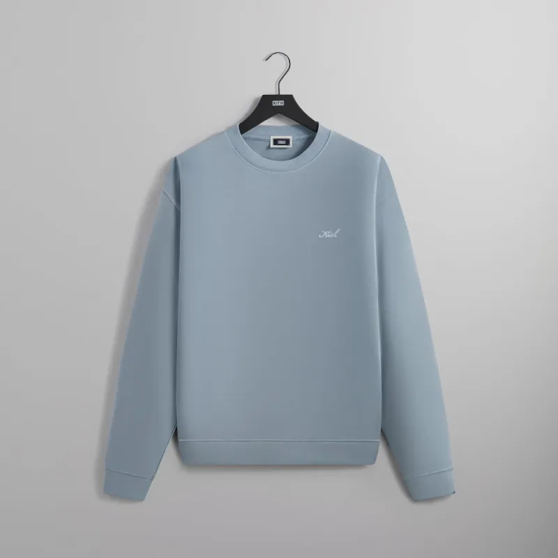 Kith Crystal Wash Interlock Vintage Crewneck -  Light Indigo sold by Kith