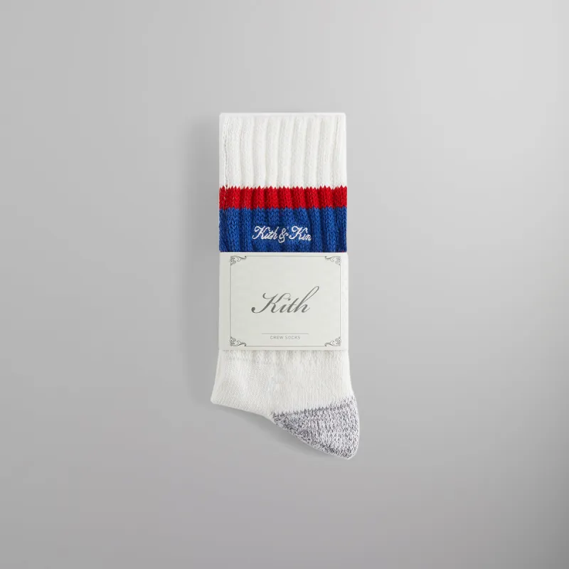 Kith Chunky Rib Striped Crew Socks - Retro sold by Kith
